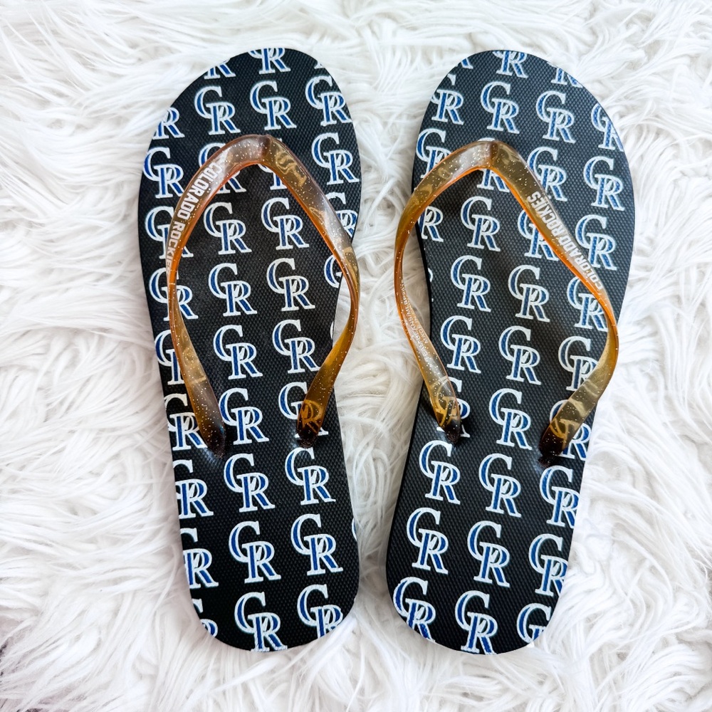 NWT Colorado Rockies MLB Flip Flops Women’s Medium Fits 6-8